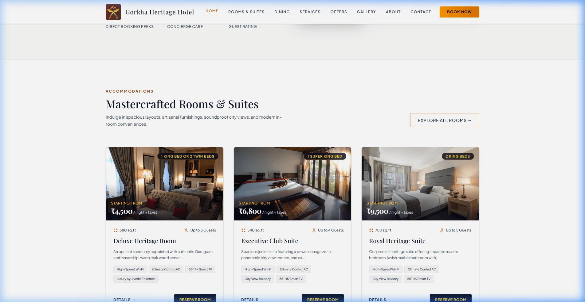 Rooms and Suites Grid